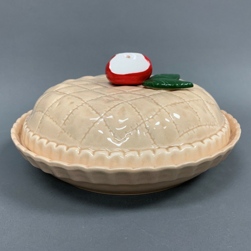 Certified International Corp Apple Pie Keeper Storage‎ Plate Dish 11 1/4 across